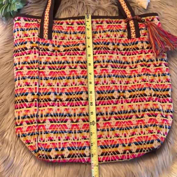 Fabric Tote-Boho Chic-16x16x4-Brightly Colored-EUC - Picture 9 of 16